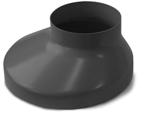 Plastmo brøndkrave i grafitgrå plast til 110mm indvendig og 130mm udvendig rør, vist på hvid baggrund.