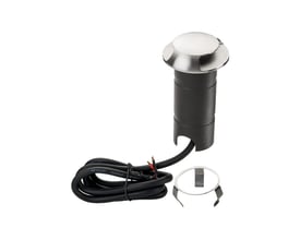 Spot Luna Deco 2 fra SG Armaturen, et 24V indbygningsspot i syrefast stål og aluminium med tilhørende monteringsrør.