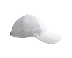 Hvid ID Identity twill cap i børstet bomuld med justerbar lukning og en ren front uden syninger.