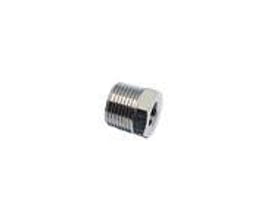 Parker Legris reduktionsmuffe 3/8"-1/8" KRG 0904 i nikkelbelagt messing med udvendigt BSPT og indvendigt BSPP gevind.