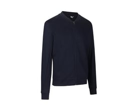 ID Identity Pro Wear cardigan i navy, størrelse 2XL, fremstillet i slidstærkt materiale med lynlås foran og ribkant.
