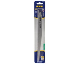 Irwin Tools 225 mm bajonetsav til træ med 5/6 TPI, model A2, præsenteret i original emballage med produktinformation og 'Made in USA'-mærke.