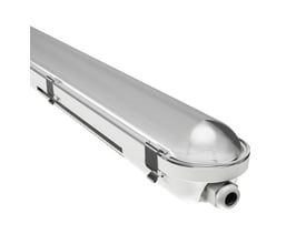SpectrumLED Gigant Pro LED-armatur på 1,2 meter og 40 W med riflet, gennemsigtigt dæksel og kabelindføring.