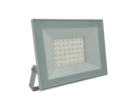 V-TAC LED-projektør på 30 W med hvidt hus og synlige LED-dioder, til koldt hvidt lys på 6500 K.