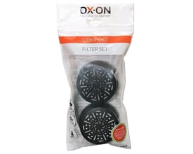 Emballage med to Boisen Safety Comfort ABEK1P3 RD filtre indeni, med tydeligt mærke og produktinformation.