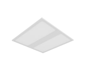 Hvidt Ledvance Panel Protect Zigbee Direct Easy LED-panel, set skråt forfra med to store lysfelter.