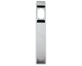 Langskilt fra Assa Abloy, model 468880, i blank krom med et rundt hul øverst.