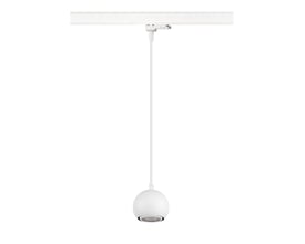SLV Light Eye 90 3F pendel nedefra, viser lampens kugleformede, matte hvide skærm og fatning.