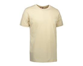 ID Identity Yes T-shirt kit S i lysegul farve med rund hals og korte ærmer, vist forfra.