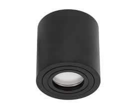 SpectrumLED Chloe LED-loftlampe i sort, cylindrisk design med GU10-fatning og IP65-klassifikation.