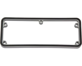 Detaljebillede af Fibox sammenbygningssæt type 300, viser den grå plastramme med integreret sort gummiliste for tætning.