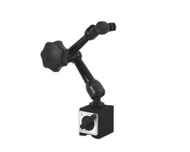 Diesella magnetisk målestativ med 30 kg holdekraft, mekanisk låsning og on/off funktion, vist på hvid baggrund.