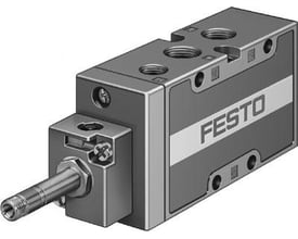 Festo magnetventil MFH-5-1/4-L-S-B til styring af trykluft i industrien, vist på hvid baggrund.