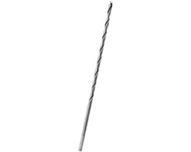Thürmer ekstra langt spiralbor HSS, måler 4,0 x 220 mm, fremhæver den slebne overflade og cylindriske skaft.