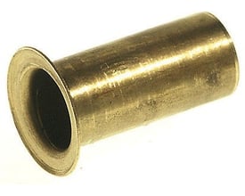 VSH Super støttebøsning af messing til 10 mm PEX-rør med kompressionsfitting, viser en messingskinnende cylindrisk form med udvidet ende.
