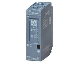 Siemens SIMATIC ET 200SP HA digital ex-i output module Ex-DQ 2x23,1VDC/20mA på grå baggrund med mærkater.