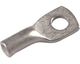 Nærbillede af Elpress 1,5mm² rørkabelsko med M5 laske, viser materialets tekstur og mærkning.