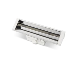 Adax strålevarmer GVR 505 i hvid med 500W effekt, vist på en hvid baggrund med justeringsknap.