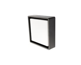 SG Armaturen Frame Square LED væg-/loftlampe i grafit med hvid diffusor, 7,2W og indbygget sensor.
