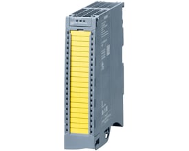 Siemens SIMATIC S7-1500 Failsafe F-DI 16X24VDC digitalt input modul med 16 gule indgangskanaler og grå kabinet.