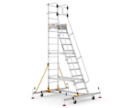 Mobil platform VISTA med 11+1 trin, 3m platformshøjde, stor 59x50cm platform og 73,6 kg totalvægt.