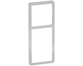 LK FUGA Slim designramme i stålmetallic med 2½ modul og 5 mm dybde, fremstillet af metal.