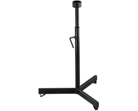 Enkel sort højdeindstillelig tripod-fod til Rems Maskinholder 3B, med tre brede ben for maksimal stabilitet.