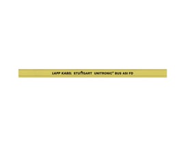 Lapp Unitronic Bus ASI FD P FRNC YE gul kabel med sort tekst, der angiver mærke, oprindelse og produktnavn.