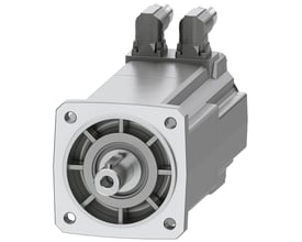 Siemens Simotics S-1FK2 CT servomotor med holdebremse, 3,6 Nm M0 og IP64 beskyttelse, vist med aksel og tilslutningsstik.