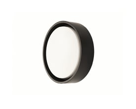 En detaljeret vinkelvisning af SG Armaturen Frame Round Maxi LED armaturets sorte, pulverlakerede aluminiumskrop.