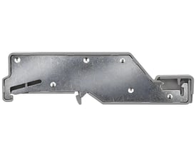 Siemens støttebeslag i metal til DIN-skinne, 65mm frigang, passer til 10x3mm samleskinner med snap-on montering.