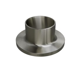 Rustfri svejsekrave 60,3 mm i syrefast W 1.4404 stål, PN16 standard med INDURA logo.