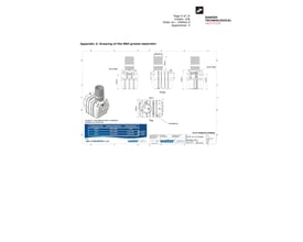 Teknisk tegning af WaterCare 4 l/s Lipo fedtudskiller, der viser dimensioner, til-/afgang og slamfang.