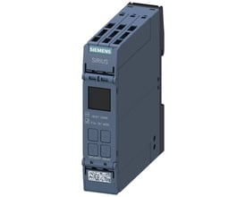 Siemens SIRIUS 3RS2 temperaturrelæ med display og IO-Link, 2CO, 24V DC, 22.5mm bredde, med fjederterminal og QR-kode.