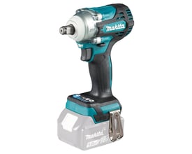 Makita 18V slagnøgle med 330Nm vist med et 18V batteri isat, klar til brug med LED-lys.