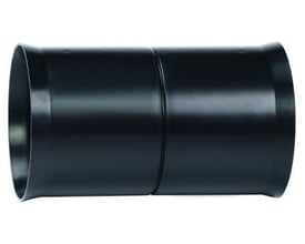Hekaplast PE samlemuffe til 125 mm korrugeret kabelrør i sort, halogenfri PE plast med låseknaster.