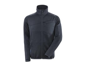 Mascot Fleece Accelerate jakke i mørk marine, str. S, ses forfra med lynlås og tydelig struktur.