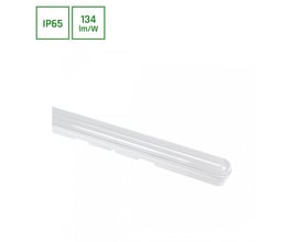 SpectrumLED LIMEA GO LED-armatur med IP65-klassificering og 134 lm/W angivet i grønne kasser.