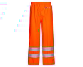 Lyngsøe Rainwear Hi-vis regnbuks FR-LR52 i orange, str. 4XL med reflekser.