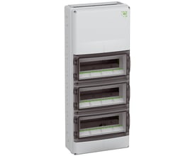 Spelsberg gruppetavle AK-F 42 Plus modul med PE/N i hvid polycarbonat, IP65 og med tre klare låger til moduler.