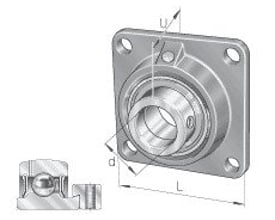 Schaeffler INA GEHCJ08-GG-N lejehus med tekniske mål vist, inklusive indvendig diameter og længde.