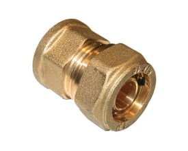 Tiemme Pex overgangsmuffe i messing, 22 mm x 1/2" diameter, VA/GDV godkendt produkt.