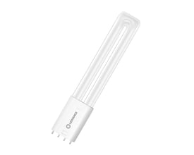 Ledvance DULUX LED L-kompaktrør i hvidt med to parallelle rør og 2G11-fatning med fire ben, 8 W og 1000 lm.