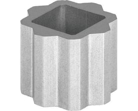 Festo tilslutningsmuffe DARQ-R-A-S27-S22-27 med indvendig firkantet udgang og riflet yderside.