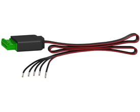Schneider Electric Smartlink TI24 kabel på 870mm med 1 grøn connector og 6 sorte kabelender med sølvterminaler.