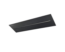 Sort Ledvance indiviLED Zigbee LED-indbygningspanel på 1200 x 300 mm med en række lysfelter, set skråt forfra.
