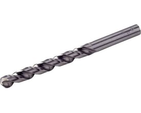 Nærbillede af Thürmer HSS kobolt metalbor på 2,5 mm, der viser spiralmønster og DIN338-standard.