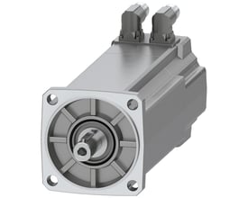 Siemens Simotics S-1FK2 HD servomotor med 8 Nm moment, M17 DRIVE-CLiQ og strømstik, vist fra siden med monteringsflange og aksel.