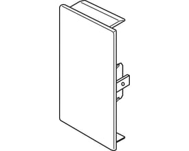 Skematisk tegning af Hager endestykke til BRH 70172 kanal, viser monteringsdetaljer og 70 x 170mm dimensioner.