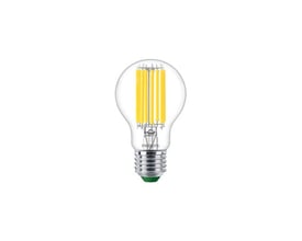 Philips Master Ultra Efficient Standard LED pære, 7.3W E27, med klar glas og neutral hvidt lys på 4000K.